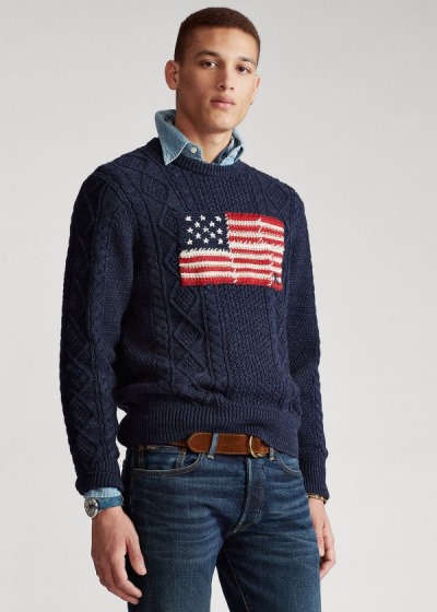 Suéter Polo Ralph Lauren Aran Patchwork-Flag Homem 19586-SVBJ